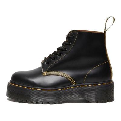 101 Leather Lace-Up Chunky Short Boots Unisex Boots Black 27756001