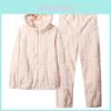 Einfarbige Damen-Pyjamaset mit Kapuzenjacke und langer Hose für gemütliche Hauskleidung