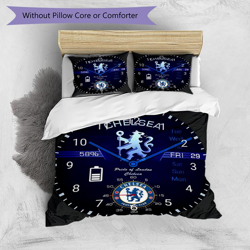 3pcs Duvet Cover Set (1*Duvet Cover + 2*Pillowcase, Without Core),football club.C Print Bedding Set, Bedroom Decor, All‑Season, Birthday Gift