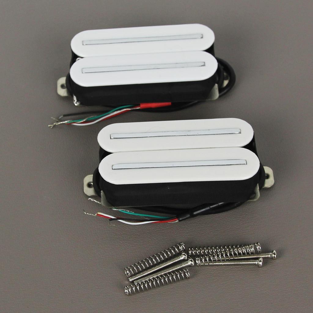 FLEOR White Ceramic Electric Guitar Hot Dual Rails Humbucker Pickup 14K/ 7K Guitar Parts