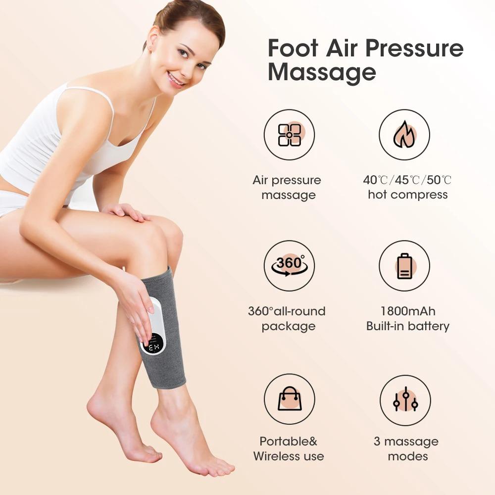 Eletric 360° Air Pressure Calf Massager Wireless Leg Massage 3 Mode Airbag Compresstion Relax Foot Calf Muscle Blood Circulation