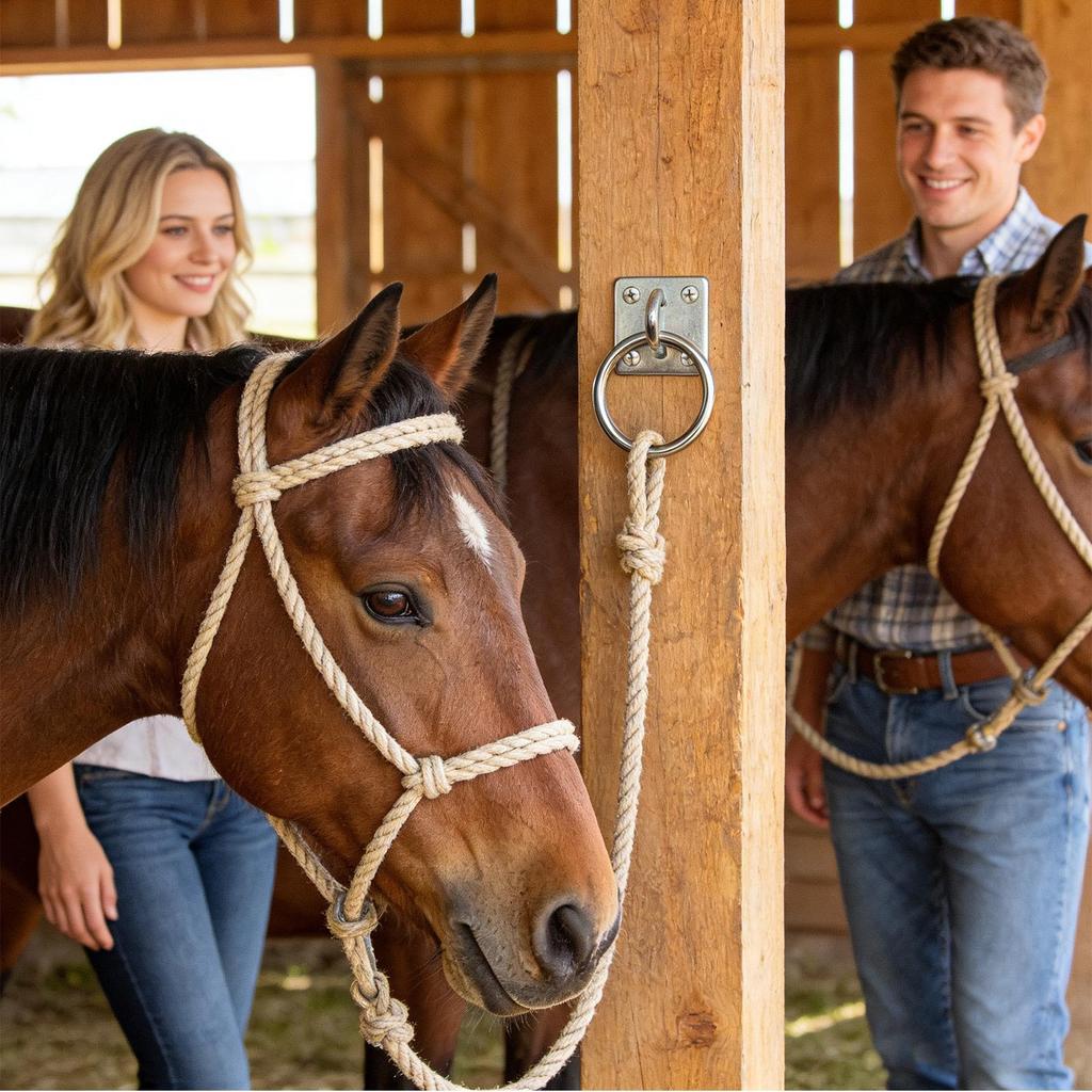 Horse Tack Fastener Square Wall Tiedown Loop Horse Mounting Tool For Mounting Parts Training Bridle Hitching Barn Ranch
