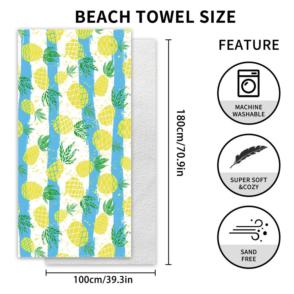 New, Double-sided Velvet Beach Towel Quick-drying Sports Towel Printed Bath Towel