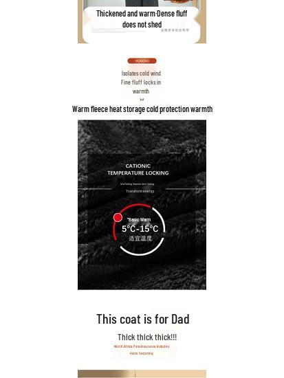 Grandpa's Warm Cotton-Padded Winter Coat - Fleece-Lined Jacket for Middle-Aged & Elderly Men