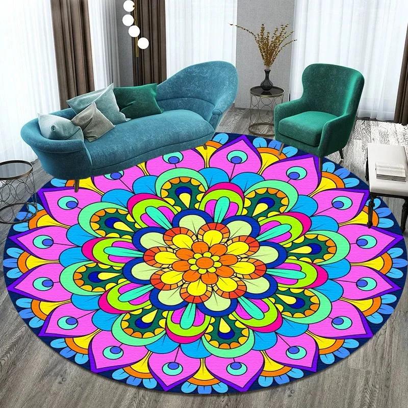 Bitcoin Round Carpet Anti-Slip Circle Area Rug Large for Home Living Room Floor Mat Bedroom Decor Chair Drum Rug Chair Doormat