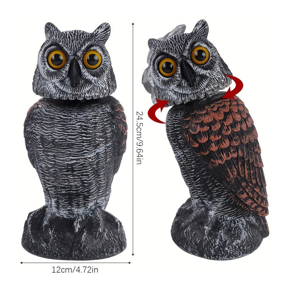 Fake Owl Decoys To Scare Birds Away 360 Rotating Head Sculptures Bird Control Pigeon Deterrents Outdoor Yard Garden Protectors