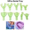 10 Stück Dental Abdrucklöffel Abdrucknetz Kunststoffmaterialien Dental Abdrucklöffel Volle Größe Grün Blau Laborwerkzeuge