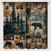 Rustic Bear Window Curtains for Kid Girls Boys Bedroom, Vintage Cabin Wildlife Animal Bears Rod Pocket Darkening Thermal