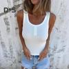 Women Vest U-Neck Sleeveless Button Down Camisole Blouse Slim Fit Basic Tank Tops Beach Office Party Wear