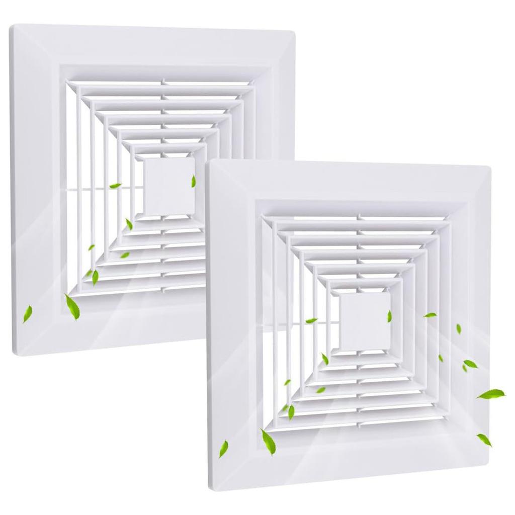 Ceiling Exhaust Fan Cover Square Ventilator Exhaust Hood Bathroom Ventilation Fan Cover for Kitchen and Toilet Use