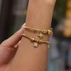 Youthway New Stainless Steel Waterproof Bracelets For Women Fashion 18K Gold PVD Plated Star Zircon Cuff Bracelet Jewelry