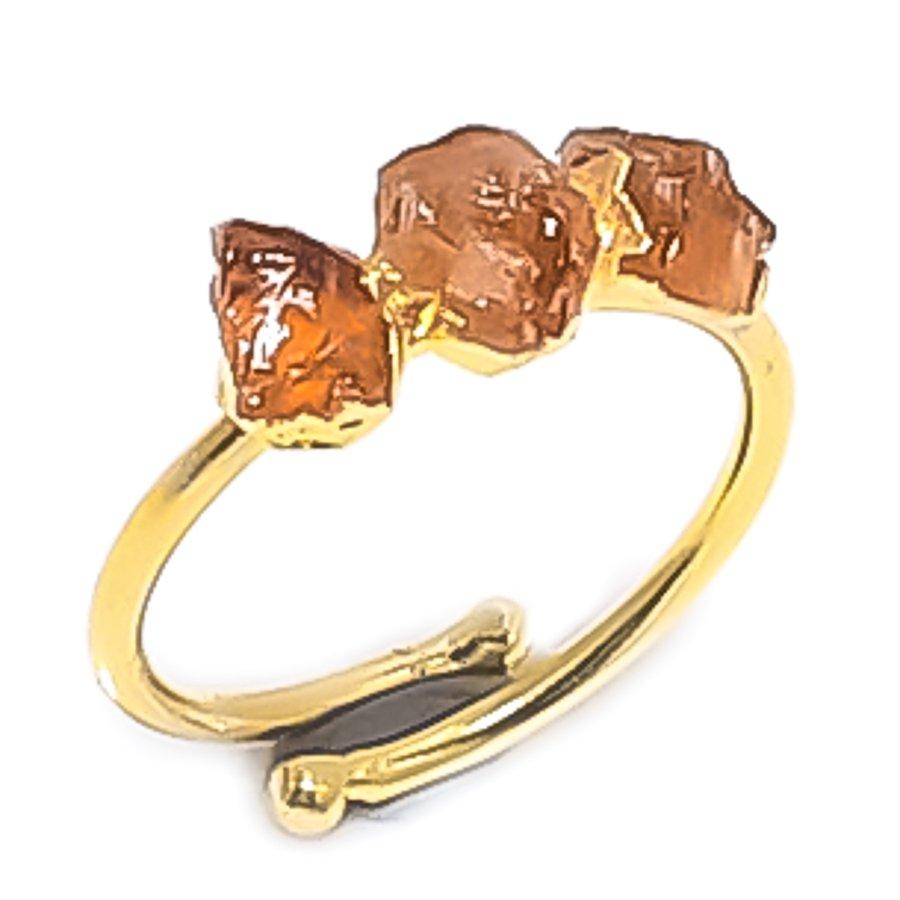 Citrine Rough Gemstone 925 Sterling Silver Jewelry Ring Size Adj