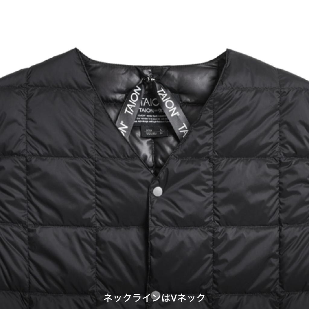 Taion Button Inner Down XL Men's V-Neck Vest, D.OLIVE,