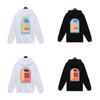 Casablanca Style Hoodie Teens Loose Fit Long Sleeve Cotton Pullover Casual Streetwear