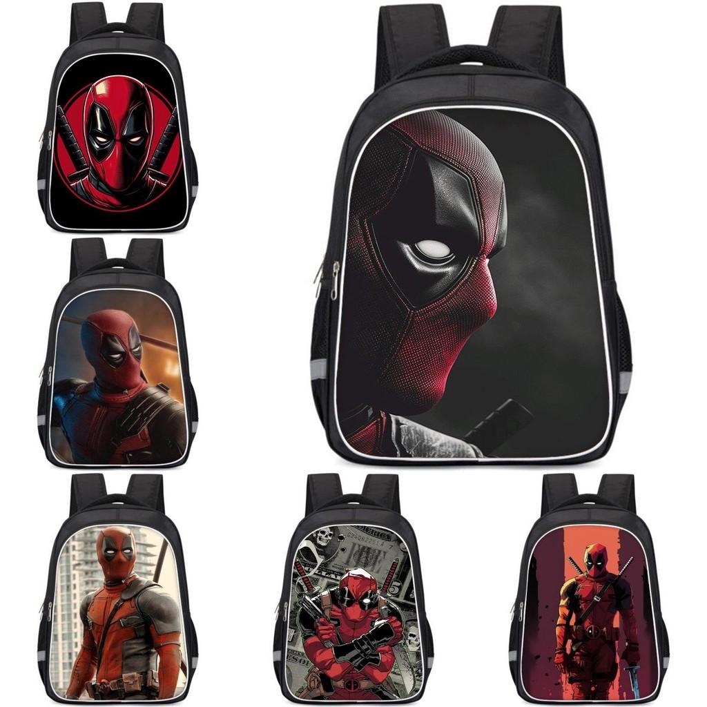 Spacious Deadpool Oxford Cloth Backpack For Kids School Lightweight And Durable