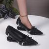 Spezialabsatz Einzelne Schuhe Herbst Neu Spitzzehe Flacher Ausschnitt Schnürung Schleife Riemchen Slipper Rutschfest Verschleißfest Kitten Heels
