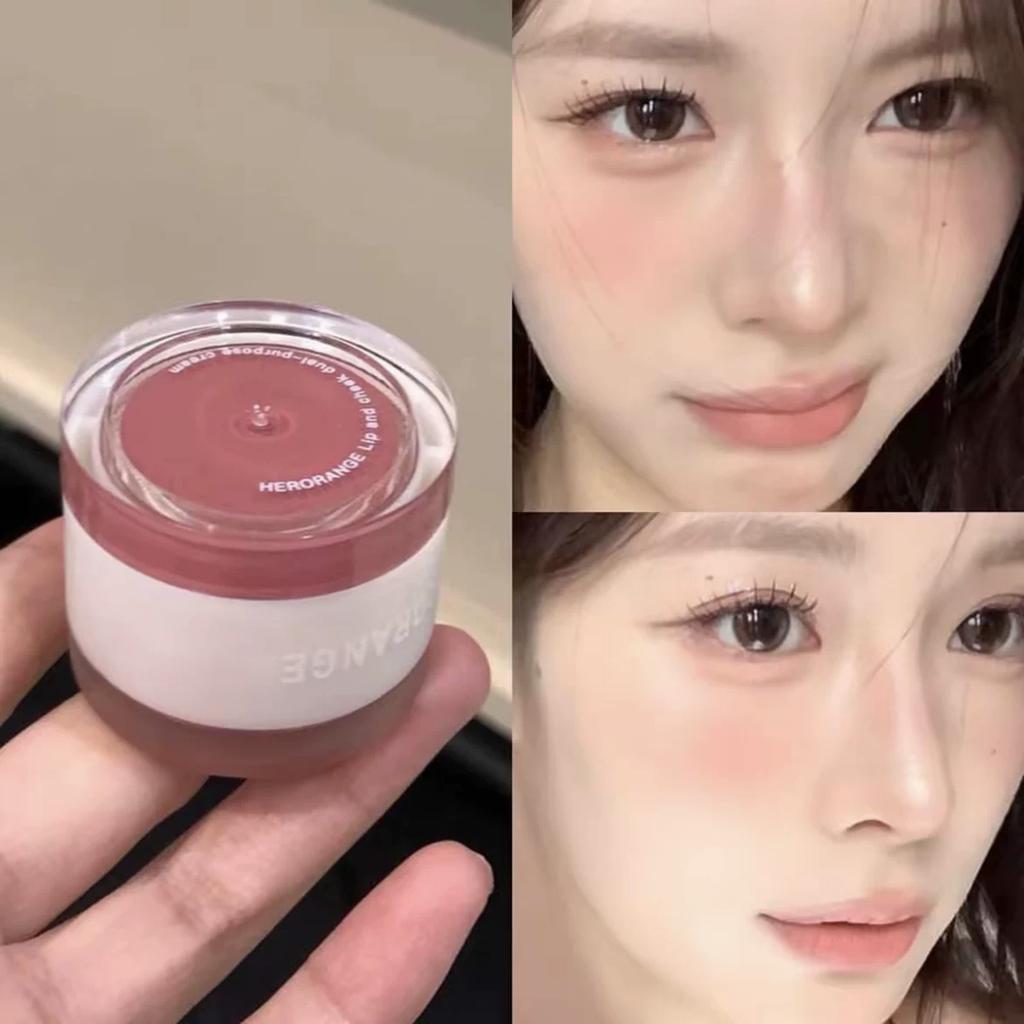 It Can Handle Both Matte and Glossy Finishes! Dual-Texture Multi-Use Blush Cream In Juicy Peach Tea Brown with Low Saturation for Autumn and Winter
