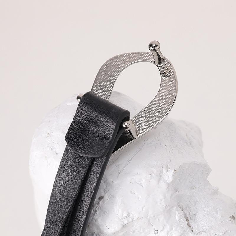 Belt Futuristic Men's and Women's Accessories Belt Genuine Leather Trendy Retro Metal Buckle Belt Niche Belt