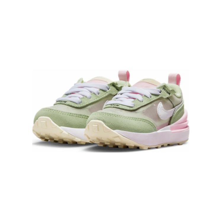 Nike Waffle One Non-Slip Shock Absorption Durable Low-Top Sports Casual Shoes Baby Sneakers Green Pink DC0479-602