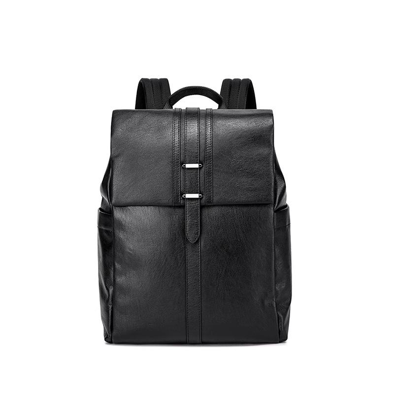 

Мужской рюкзак с первоклассным ощущением. Деловая сумка из первоклассной коровьей кожи и повседневный рюкзак для путешествий на открытом воздухе. чёрный