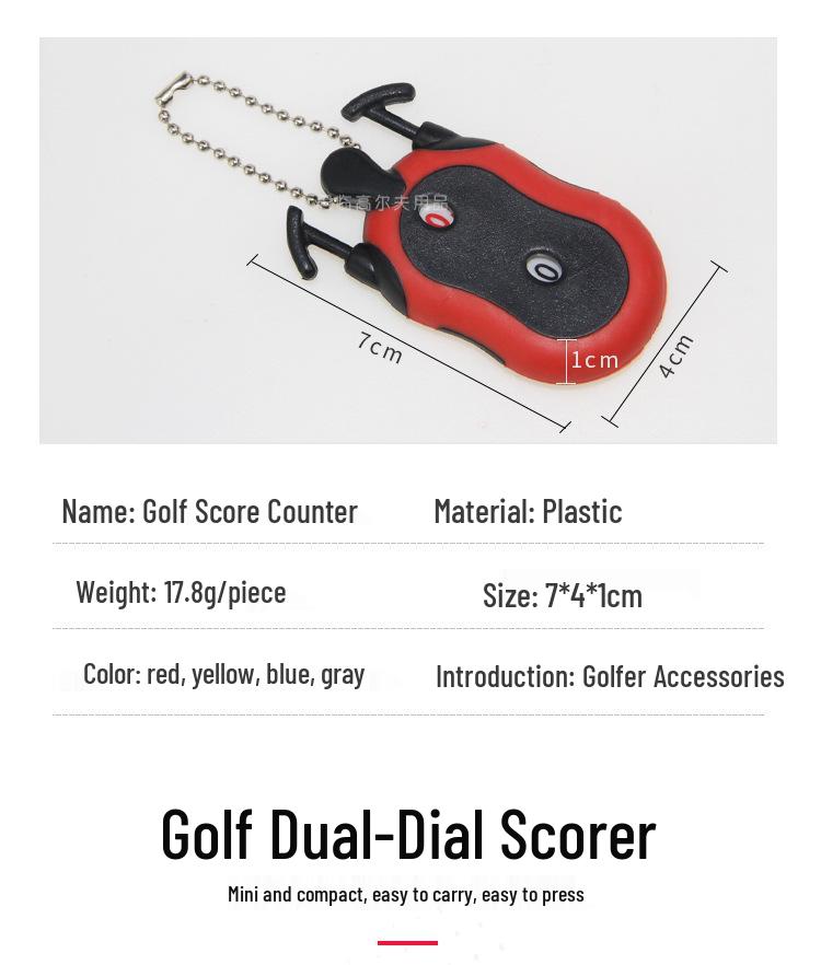 Double Dial Golf Score Counter for Two Players - Course Scoring Accessory