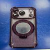 Glitter Mirror Magnetic Suction Bracket iPhone17 Is Suitable for Apple 15 Mobile Phone Case, Simple Four-corner Transparent Electroplating Soft Case