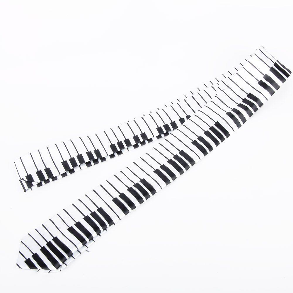Slim Men Keyboard Black & White Music Tie Necktie Casual Tie