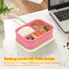 4 Compartment Lunch Box Leak Proof Silicone Meal Boxes with Lids Snack Container Microwave Oven Bento Box for Adult and Students