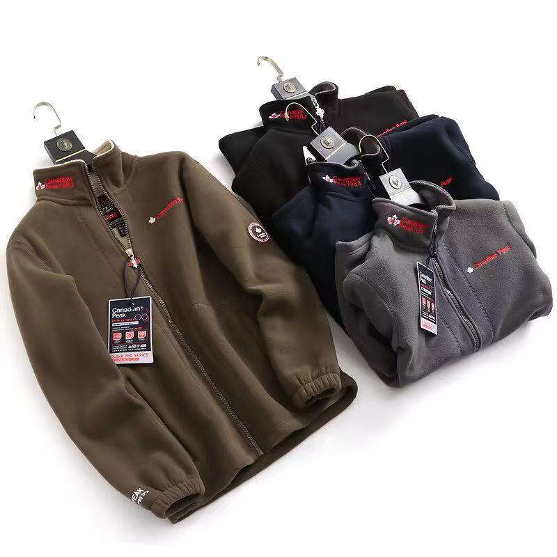 Norwegian Export Men's Winter Fleece Jacket – Fashionable, Embroidered, Versatile, and Casual.