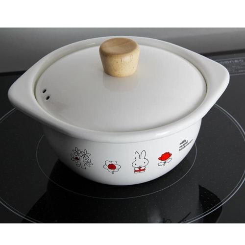 GoodPlus+ Emile Miffy Enamel Cocotte (15cm) - Acid and Alkaline Resistant, Odor-Resistant, Induction Compatible, Dick Bruna