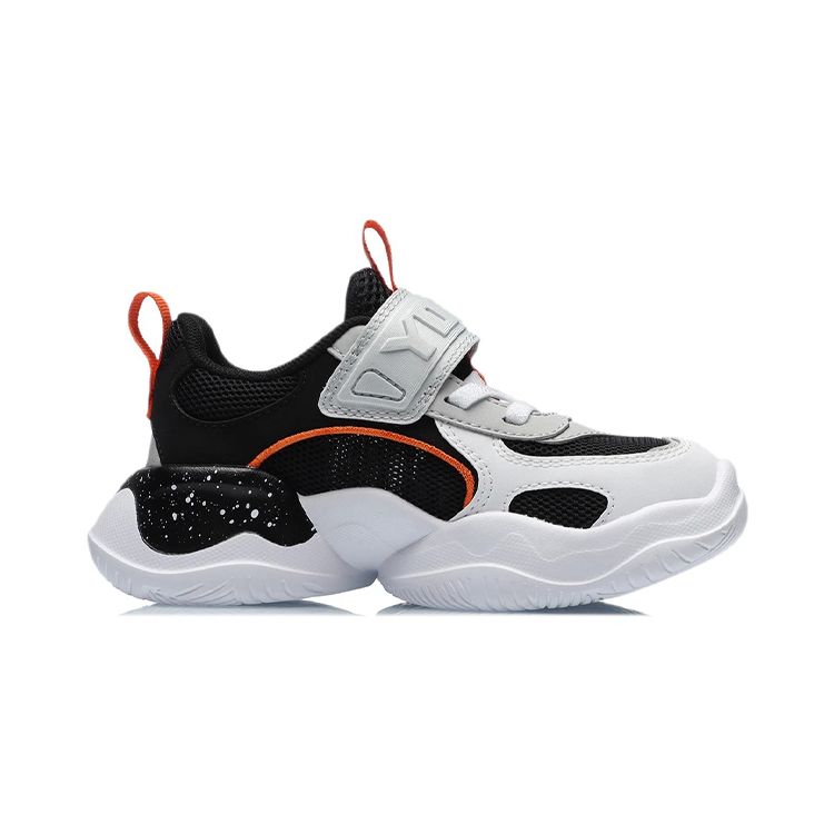 LiNing Durable Non-Slip Breathable Lightweight Low-Top Kids Running Shoes Kids Running Shoes Black Gray YKNR046-1