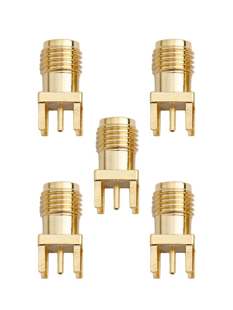 5 Pieces For SMA Female RF Coax Connectors with 4mm Mount for PCB Soldering Designed for External For WiFi Antenna Use