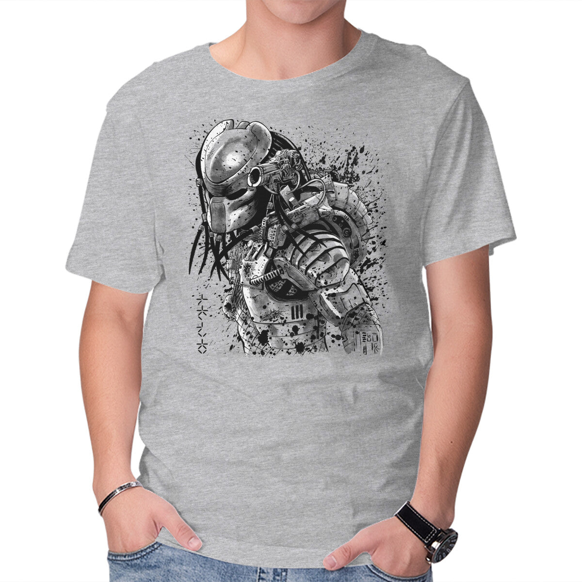 Unisex Crew Neck T-Shirt Hunter Ukiyo-e Graphic Short Sleeve Casual Tee XXXXL
