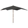 Parasol de jardin - VIDAXL - Mât en bois anthracite - 300x300x273 cm - Anti-UV et anti-décoloration