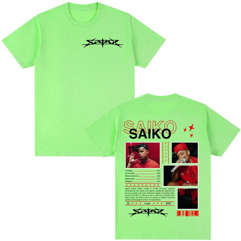 Rapper SAIKO SAKURA Album Merch Tee Shirt Men's Women Fashion Hip Hop T-shirt Casual 100% Cotton Short Sleeves Oversized T Shirt