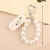 Fashionable Adorable Lovely Bear Keyring With Elegant Pearls Chain Accessory for Everyday Use and Special Occasions