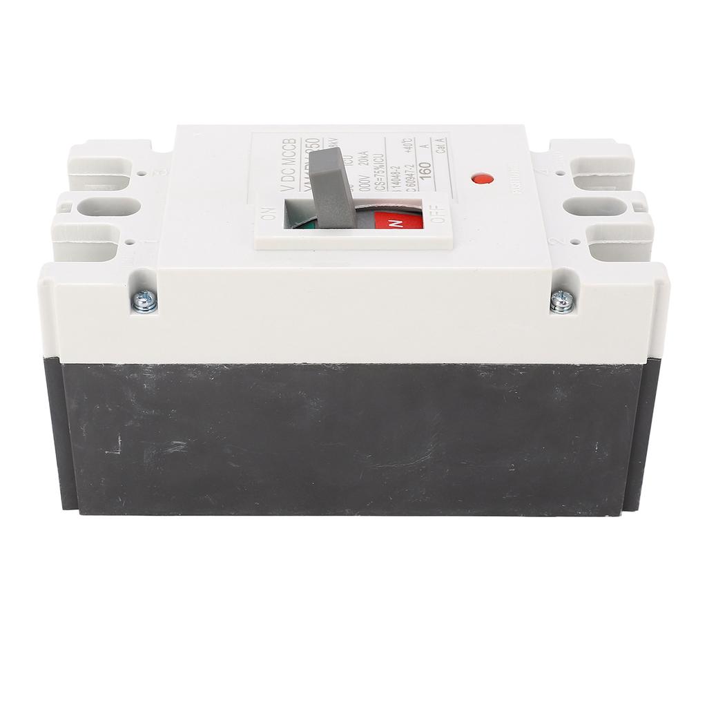 DC Circuit Breaker 2P 160A 20KA Breaking Plastic Shell Silver Alloy Contact Short Circuit Protection Switch 1000V