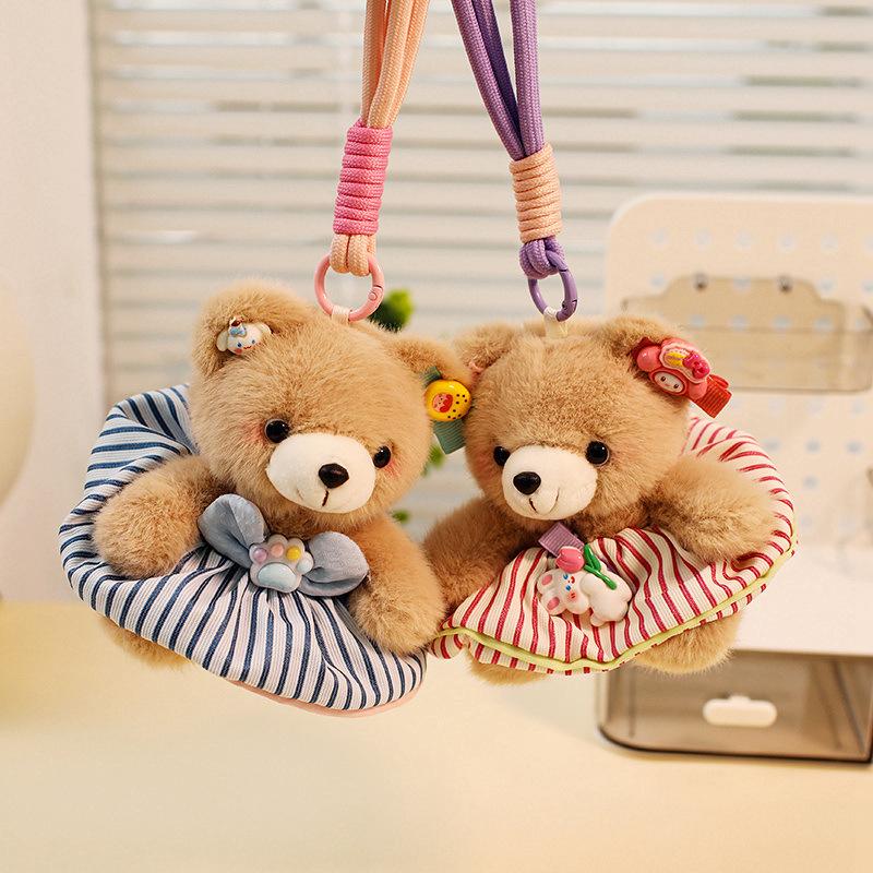 Cute Clothes Bear Little Rabbit Plush Doll Pendant Keychain Book Packaging Decoration Doll Bag Hanging Decoration Gift