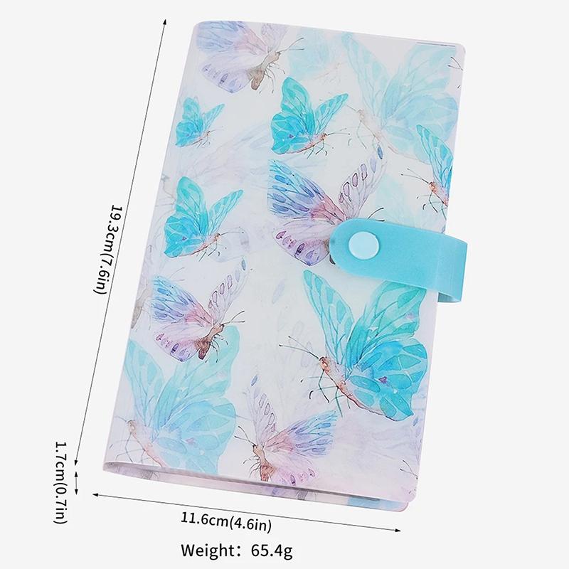120/240 Slots Nail Sticker Storage Book Clear/Butterfly/Flowers/Leaves Cover Nail Decal Storage Album For Small Sticker
