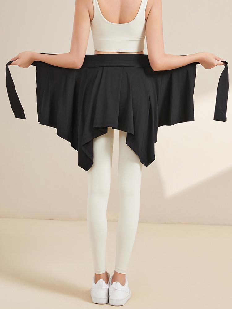 Tie-Up Wrap Dress: Anti-Exposure One-Piece for Yoga, Fitness, Dance, and Outerwear