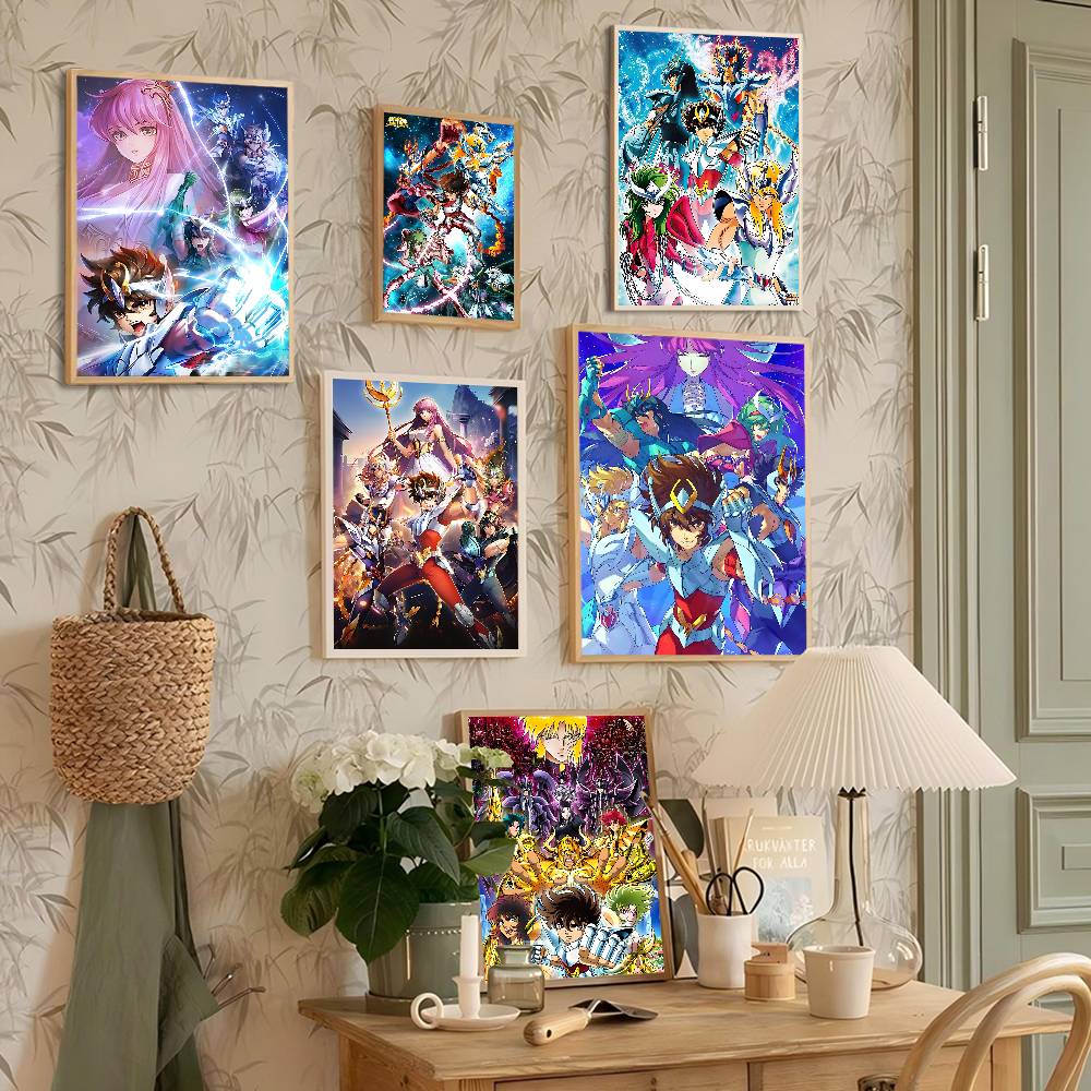 Japanese Hot Anime S-Saint Seiya Whitepaper Poster Waterproof Paper Sticker Coffee House Bar Aesthetic Art Wall Painting