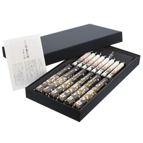 Chiyo Uno's Incense Sticks, Special Selection Light Ink Cherry Blossom Design, with Picture Candle Set (37119)