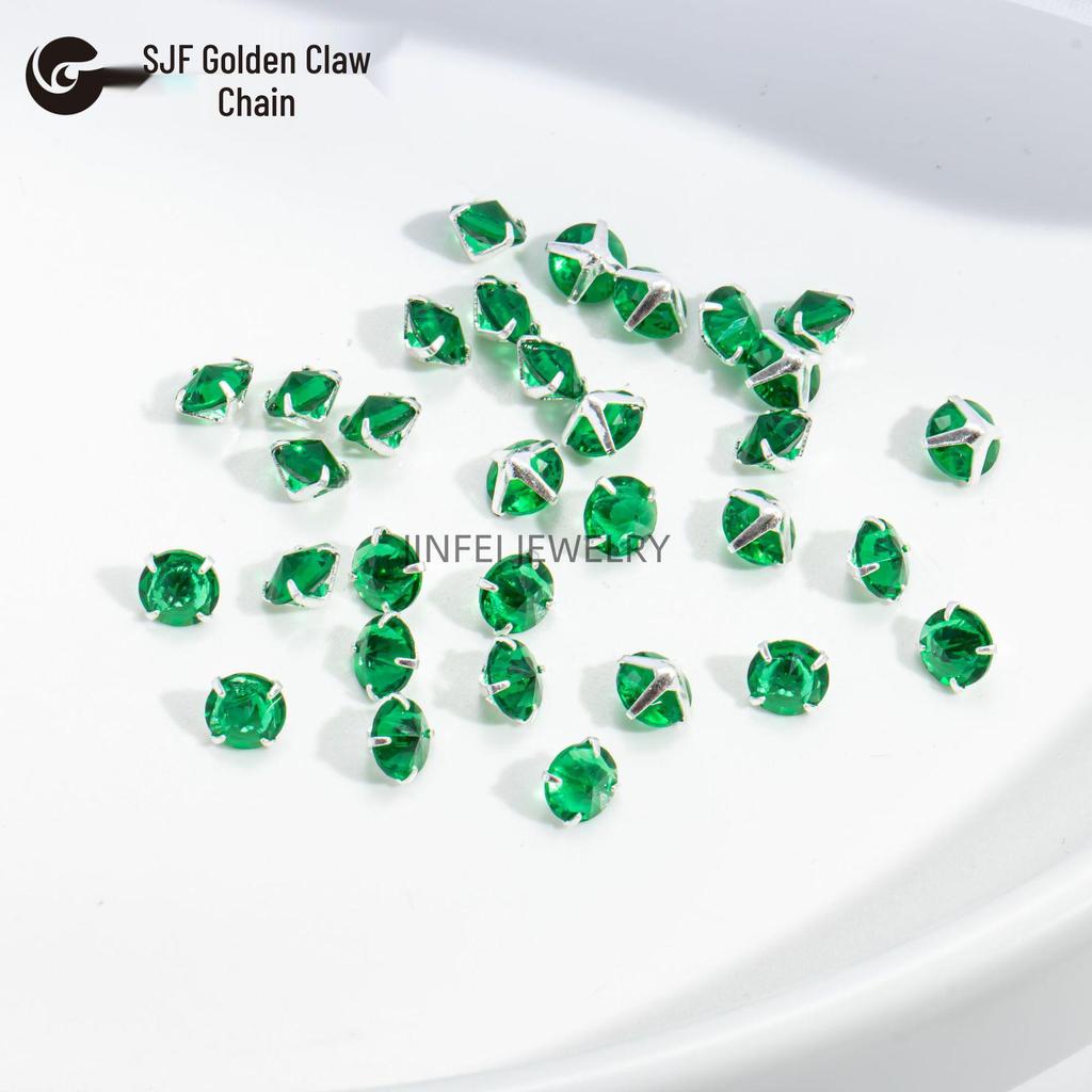 Round & Reverse Four-Prong Zircon Single-Prong DIY Phone Chain Jewelry & Clothing Accessories (3/4/5)