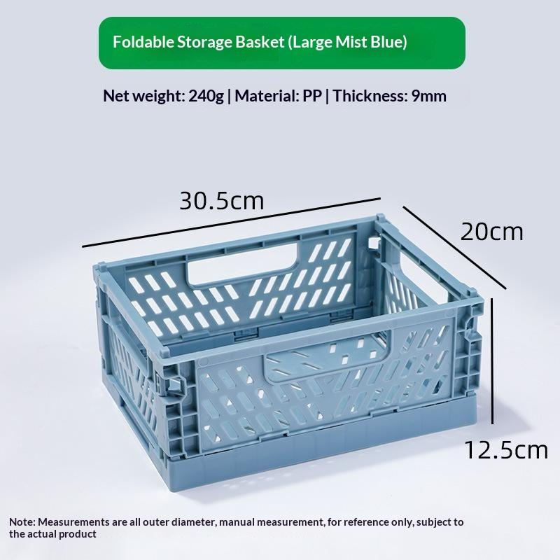 1Pcs Mini Foldable Storage Basket, Home Desktop Clutter Organizer Box, Portable Multi-Functional Solid Color Storage Basket