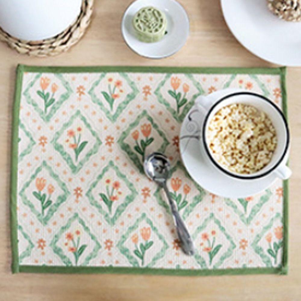 

Insulation Pad Cotton Placemat Thickened Tableware Pad Dining Table Table Mat Kitchen Style 1