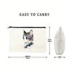 Vierkante Witte DIY Schilderen Rits Canvas Tassen Munt Geld Houder Tassen Leuke Katten Bedrukt Studenten Potlood Pen Schrijfwaren Opbergtas