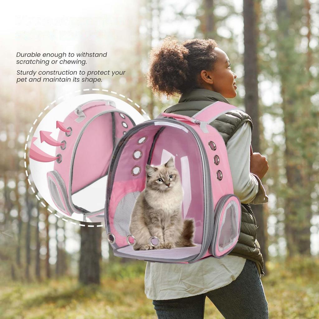 Cat Pet Carrier Backpack Transparent Capsule Bubble Design Breathable for Small Animals Ideal for Travel