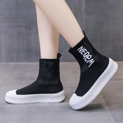 Footwear Elastic Sock Round Toe Short Shoes for Woman Platform Women's Ankle Boots Chunky Booties Sale Autumn Spring 2024 New In