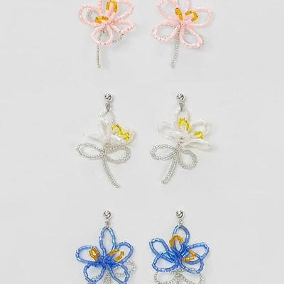 FANTASTIC PLANET Wild Flower Beads Earrings (3colors)