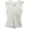 Ermanno Scervino White Cashmere Silk Blend Lace Cardigan and Sleeveless Ensemble Set Tops 38 whiteUsed